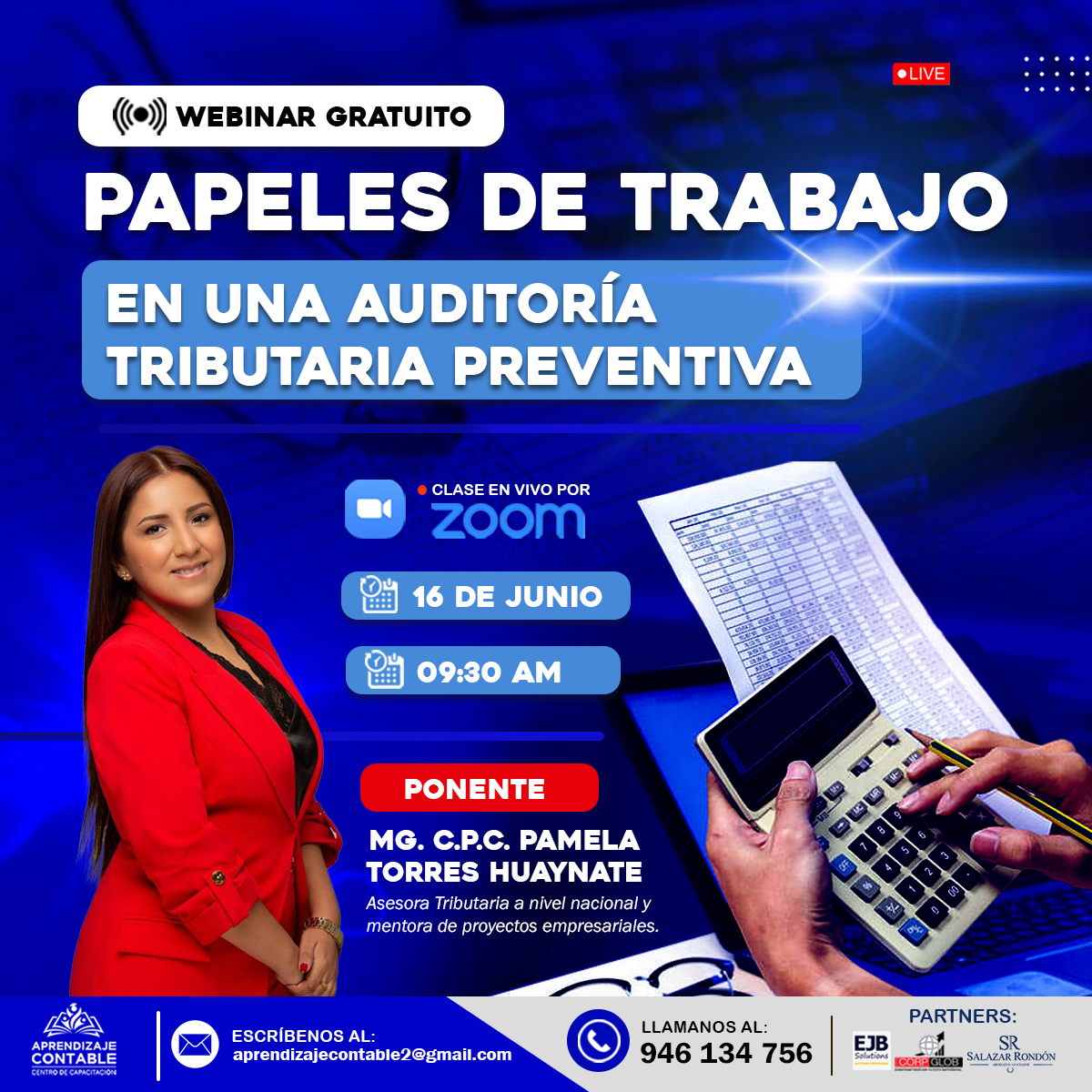 Webinar PAPELES DE TRADAJO EN UNA AUDITORÍA TRIBUTARIA PREVENTIVA